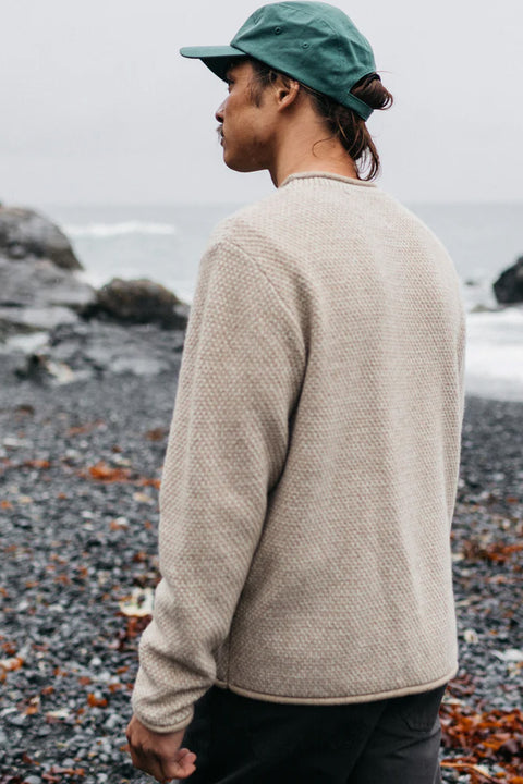 Finisterre Barents Jumper - Oatmeal- Back on model