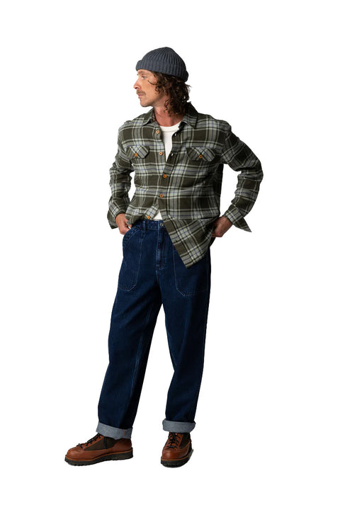 Finisterre Beardsmore Shirt - Timer Green Check- Front