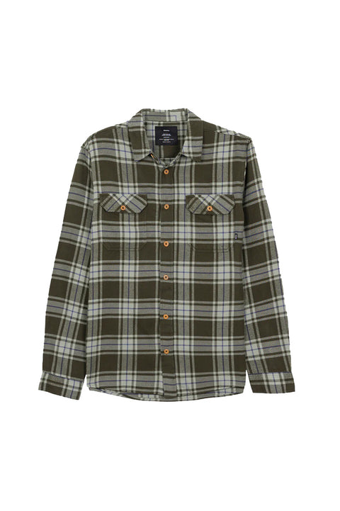 Finisterre Beardsmore Shirt - Timer Green Check- Front not on model