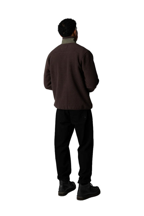 Finisterre Bolster Full Zip Fleece - Burnt Umber / Olive- Back