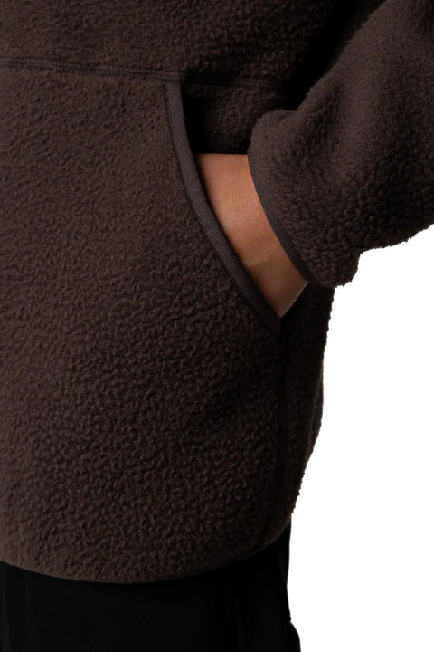 Finisterre Bolster Full Zip Fleece - Burnt Umber / Olive- Close up on pocket