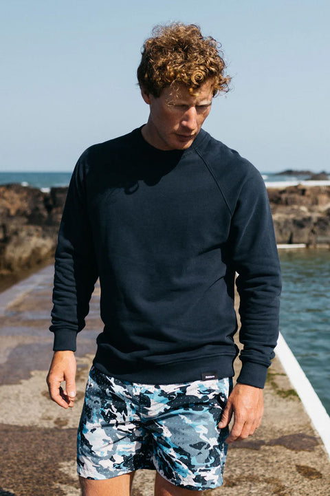 Finisterre Coho Sweatshirt - Navy- Front