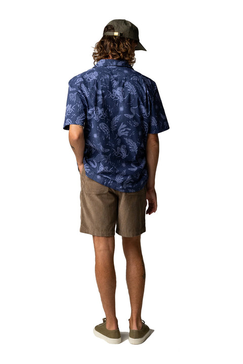 Finisterre Dylan Printed S/S Shirt - Ocean Folk / Galactic- Back