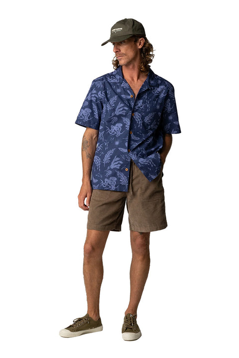 Finisterre Dylan Printed S/S Shirt - Ocean Folk / Galactic- Front