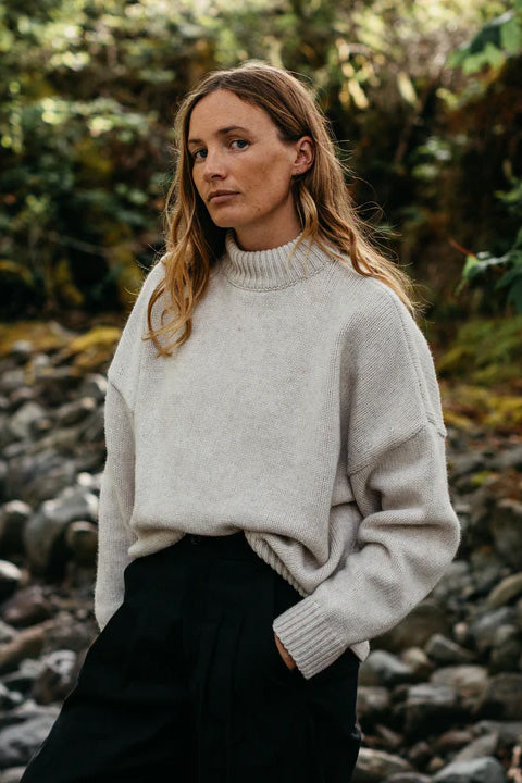 Finisterre Eyre Crew Neck Sweater - Oatmeal