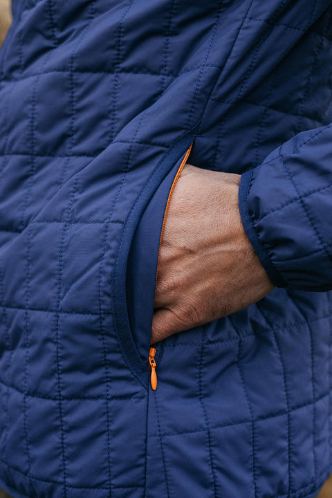 Finisterre Firecrest Hooded Jacket - Midnight - Pocket Closeup