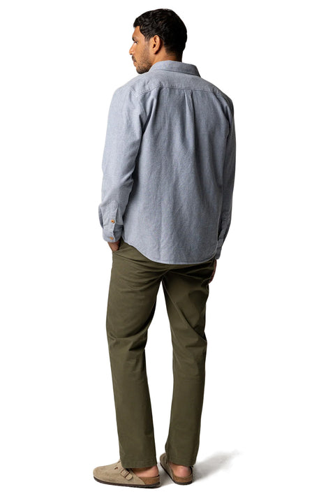 Finisterre Gylly Shirt - Indigo Dobby- Back