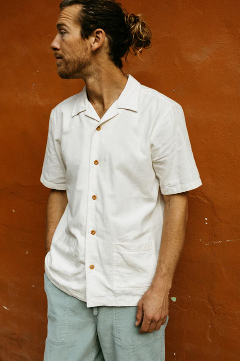 Finisterre Hendra Cotton SS Shirt - Ecru