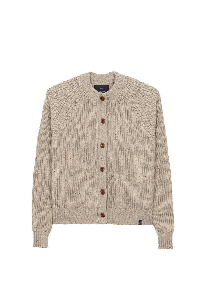 Finisterre Mora Crew Neck Cardigan - Oatmeal | Moment Surf Company