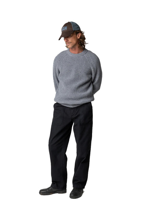 Finisterre Mora Knit Sweater - Grey / Blue - Front No Background