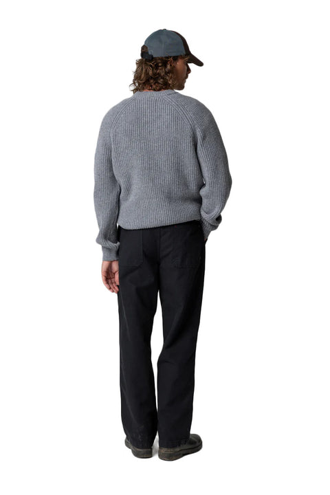 Finisterre Mora Knit Sweater - Grey / Blue - Back No Background