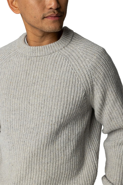 Finisterre Mora Jumper - Grey Marl- Close up on front