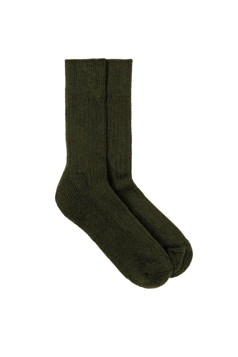 Finisterre Ribbed Sock - Khaki- Laid out