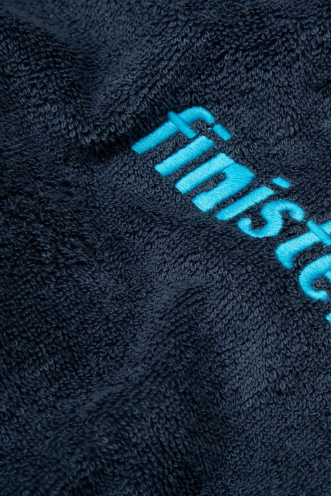 Finisterre Vean Changing Robe - Navy- Close up on logo
