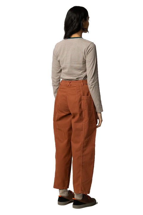 Finisterre Women's Eldon Stripe L/S Tee - Burnt Heather / Ecru / Dark Ocean- Back