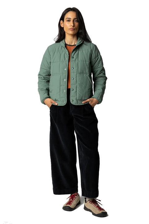 Finisterre Women's Lapwing Jacket - Sailboat Green- Front
