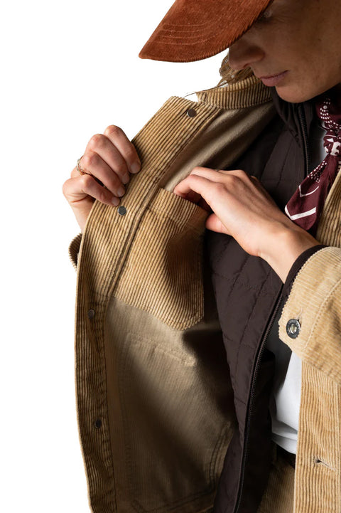 Finisterre Yarrel Cord Jacket - Flint - Inside Coat Pocket