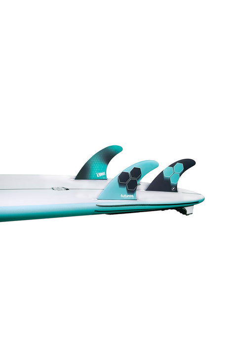 Futures Fins AM1 Honeycomb Thruster Fin - Teal / Navy- Fins in surfboard