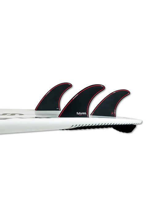 Futures Fins Jordy Signature Large Thruster Set - Black / Red - On Board