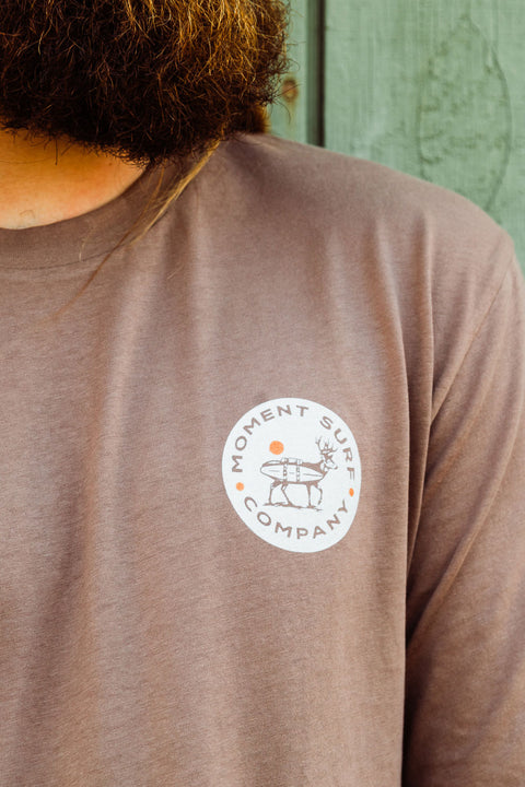 Moment Wave Hunting L/S Tee - Pigment Clay - Closeup Front Chest