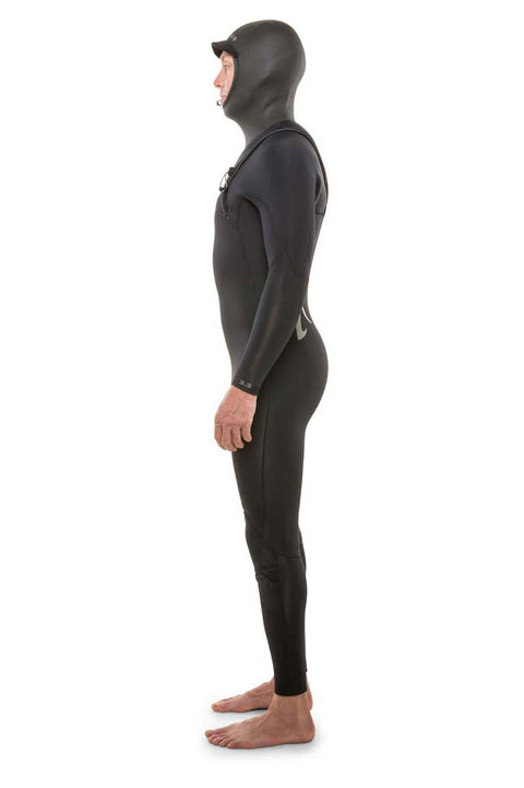 Isurus Shield 3.3 Hooded Zipfree Wetsuit - Left side arm down.