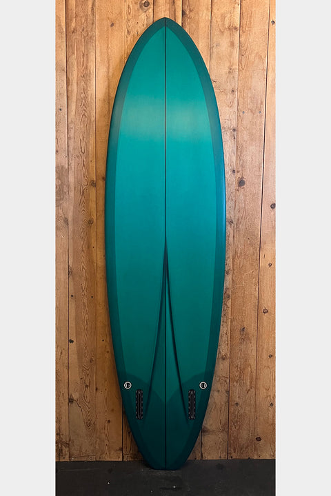 Love Machine 6'9" FM Surfboard - Teal - Bottom
