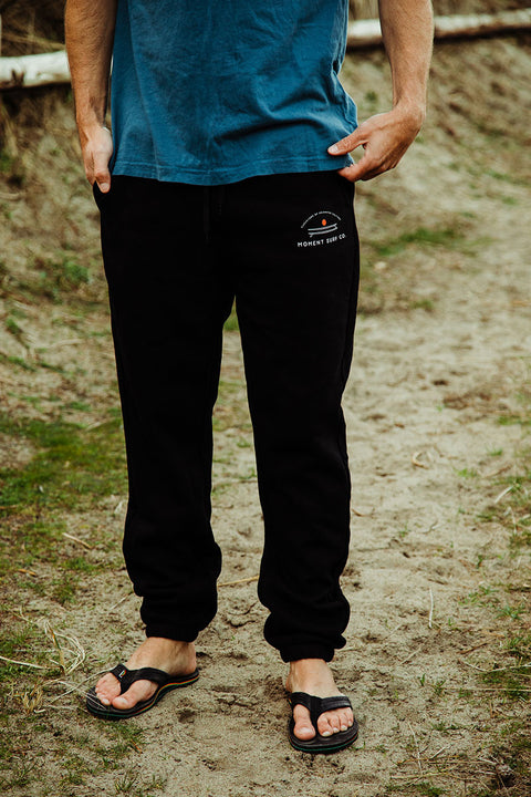 Moment Board Stack Sweatpant - Black - Full Sweatpant front