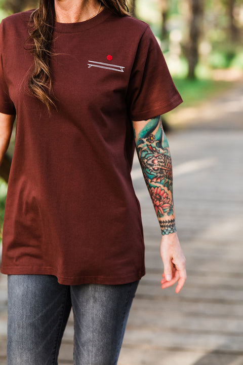 Moment Women's Board Stack Tee - Chestnut - Closeup Front