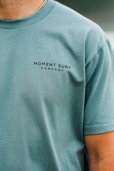 Moment Icons Tee - Mineral - Closeup Front