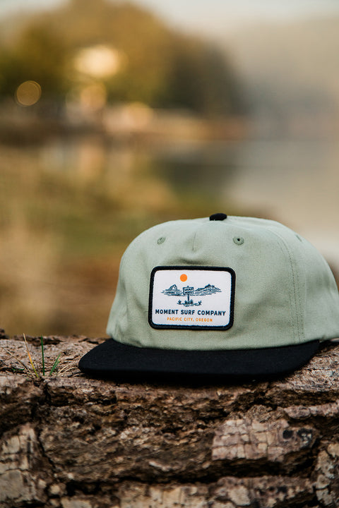 Moment Locals Mostly 5 Panel Hat - Sage / Black