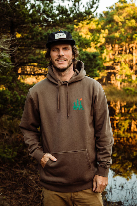 Moment Trees And Waves Pullover Hoodie - Walnut - Front