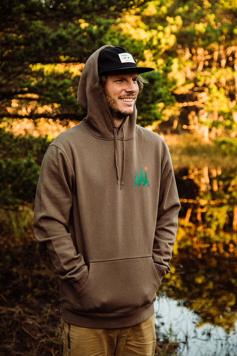 Moment Trees And Waves Pullover Hoodie - Walnut