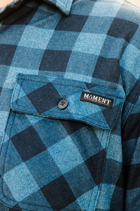 Moment Woodsman Flannel - Blue - Closeup