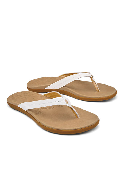 Olukai Women's Honu Sandals - Bright White / Golden Sand