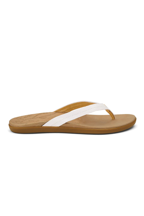 Olukai Women's Honu Sandals - Bright White / Golden Sand