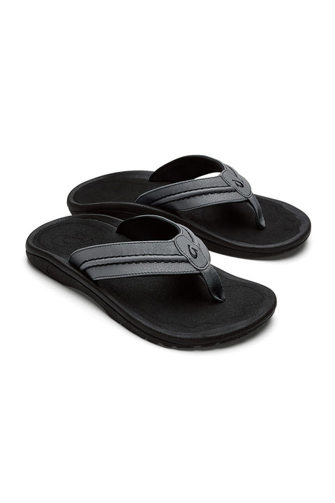 Olukai Hokua Sandals - Rock / Black- Front