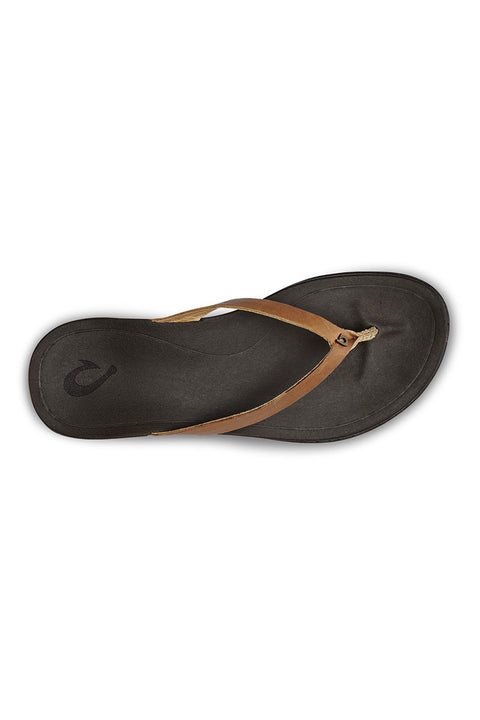 Olukai Women's Ho'Opio Leather Sandals - Sahara / Dark Java - Top