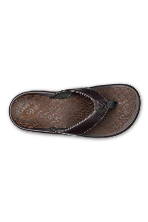 Olukai 'Ilikai Leather Sandal - Charcoal - Top
