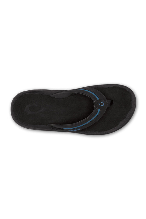 Olukai 'Ohana Palua Sandals - Black / Slate Blue- Top