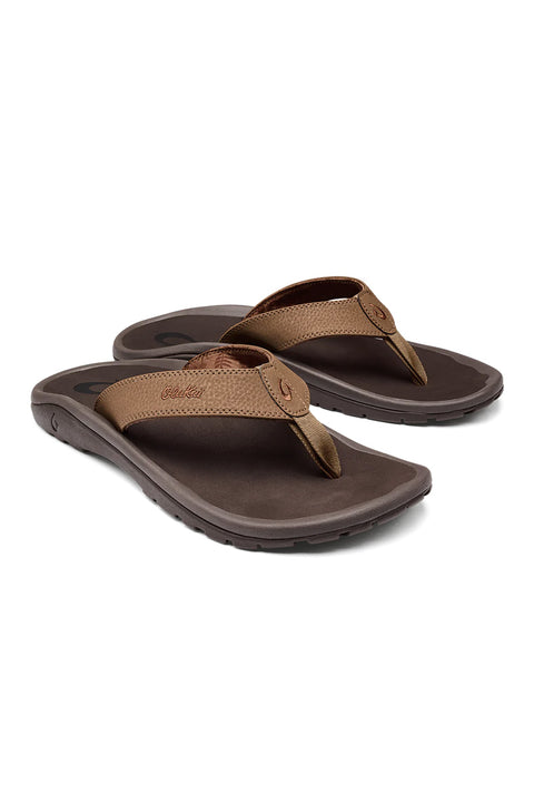 Olukai 'Ohana Sandals - Tan / Dark Java - Both Sandals