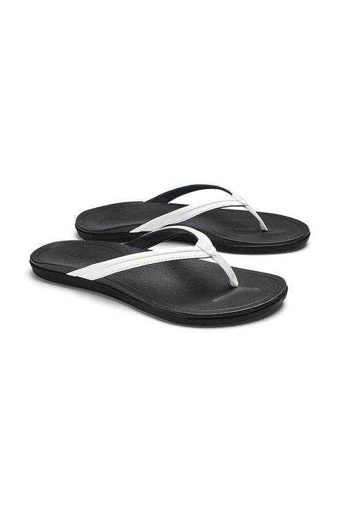 Olukai Women's Ho'opio Malua Sandals - Bright White / Bright White- Front