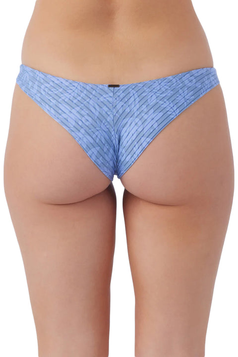O'Neill Atlantic Palm Wide Rib Hermosa Skimpy Bikini Bottoms - Infinity - Back Closeup