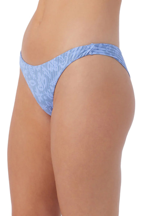 O'Neill Atlantic Palm Wide Rib Hermosa Skimpy Bikini Bottoms - Infinity - Side Closeup