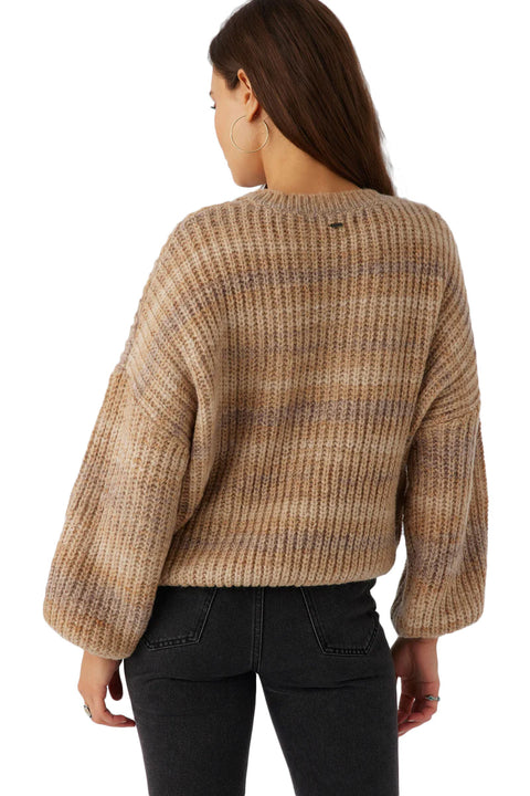 O'Neill Bayou Ombre Slouchy Sweater - Tobacco- Back