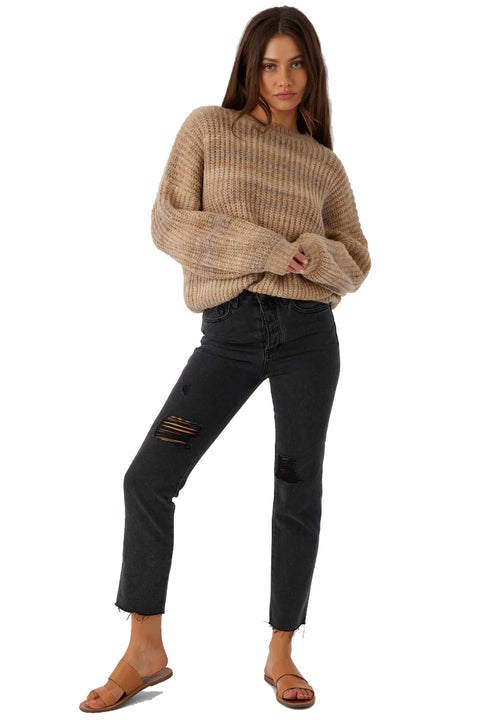 O'Neill Bayou Ombre Slouchy Sweater - Tobacco- Front