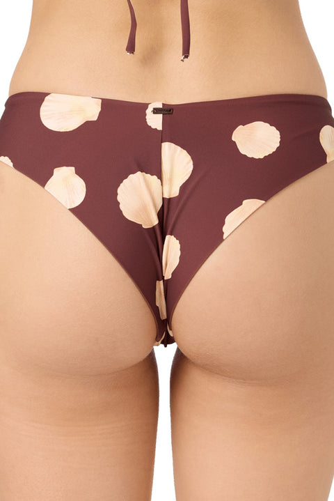 O'neill Camila Shells Comber Mid-Rise Bottom - Chocolate- Close up on back
