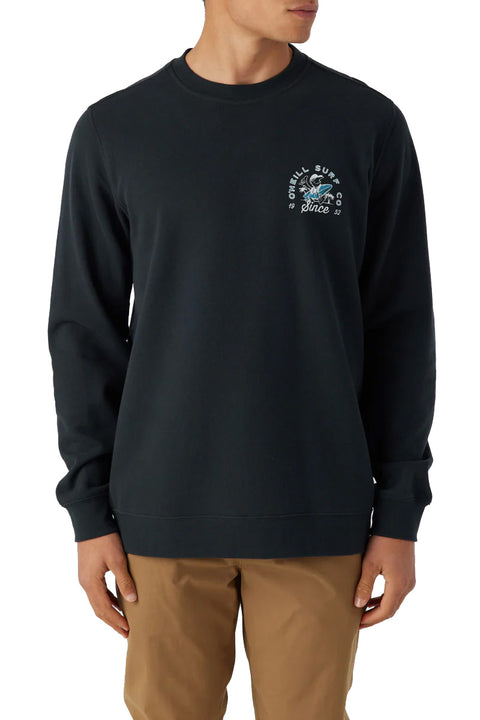 O'Neill Fifty Two Crew Pullover Fleece - Dark Charcoal- Front