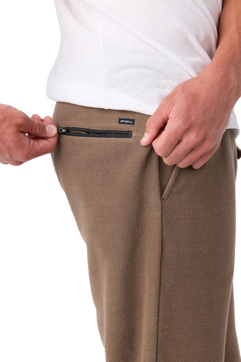 O'Neill Glacier Superfleece Pant - Chocolate Chip- Close up on back pocket