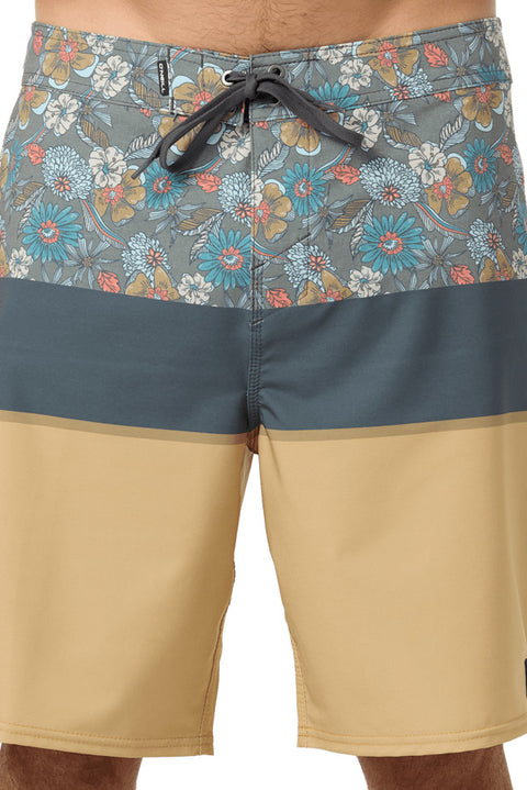 O'neill Hyperfreak Heat Block 19" Boardshort - Antelope- close up on front