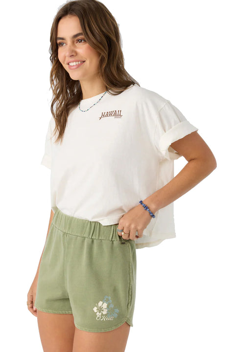 O'Neill Karma French Terry Lounge Shorts - Oil Green- Side